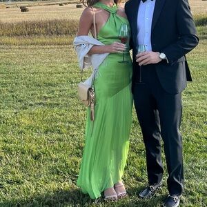 BCBGMaxAzria Lime One Shoulder Dress